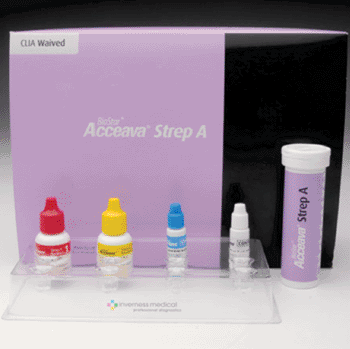 Image: Rapid streptococcal antigen detection tests (Photo courtesy of Inverness Medical).